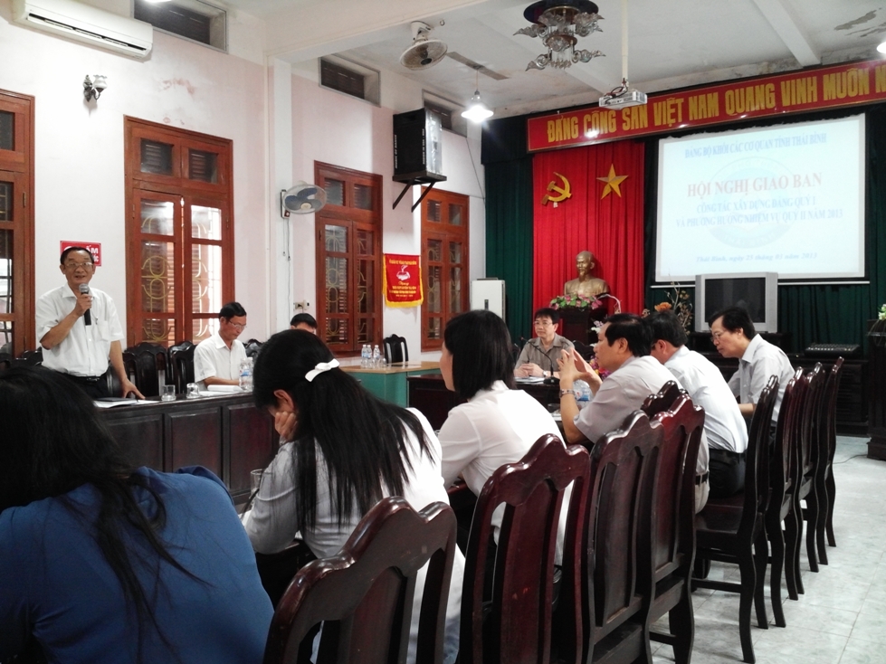 Hội nghị giao ban Đảng ủy Khối các cơ quan tỉnh Thái Bình