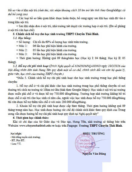 Thông báo nhập học 2